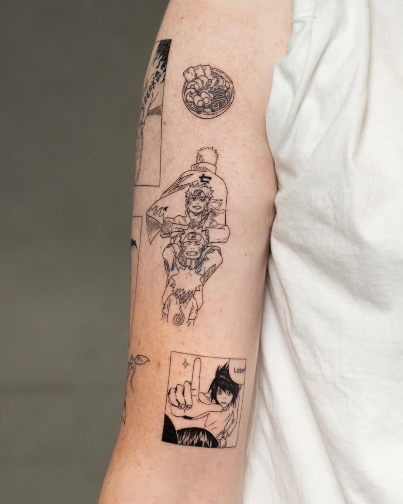 Naruto anime manga panel tattoo